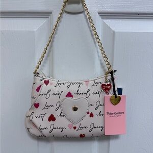 NWT Juicy Couture Crystal V-Love Letter Pouch